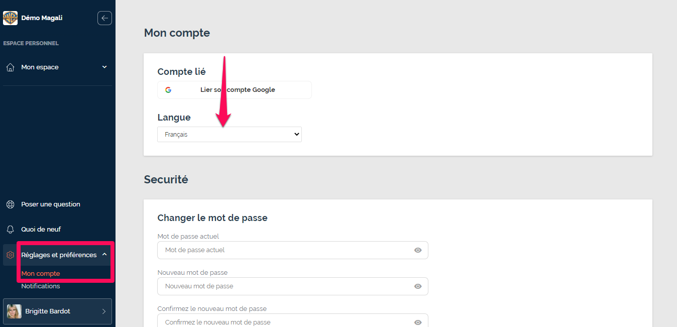 comment changer la langue de mon compte google