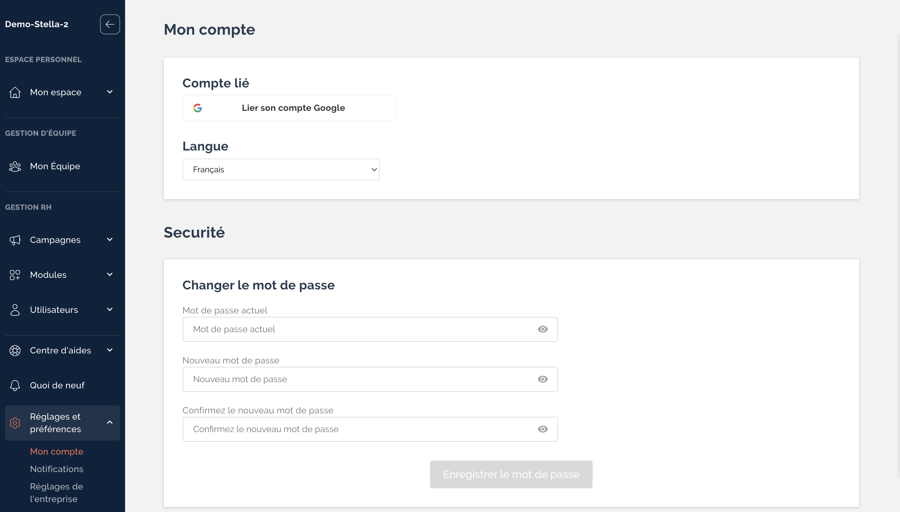comment modifier le mot de passe du compte google