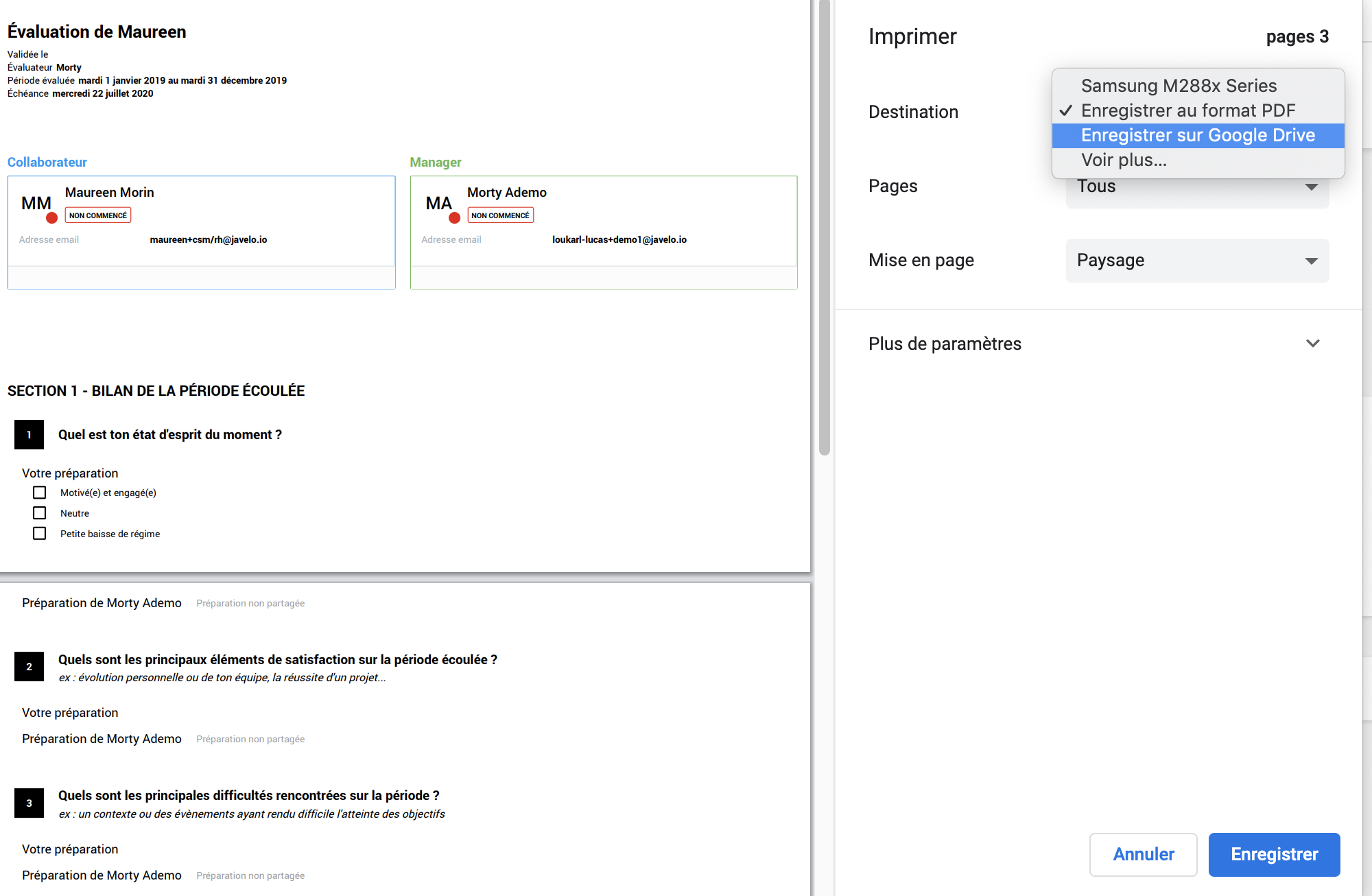 Comment enregistrer votre entretien en PDF ? Javelo